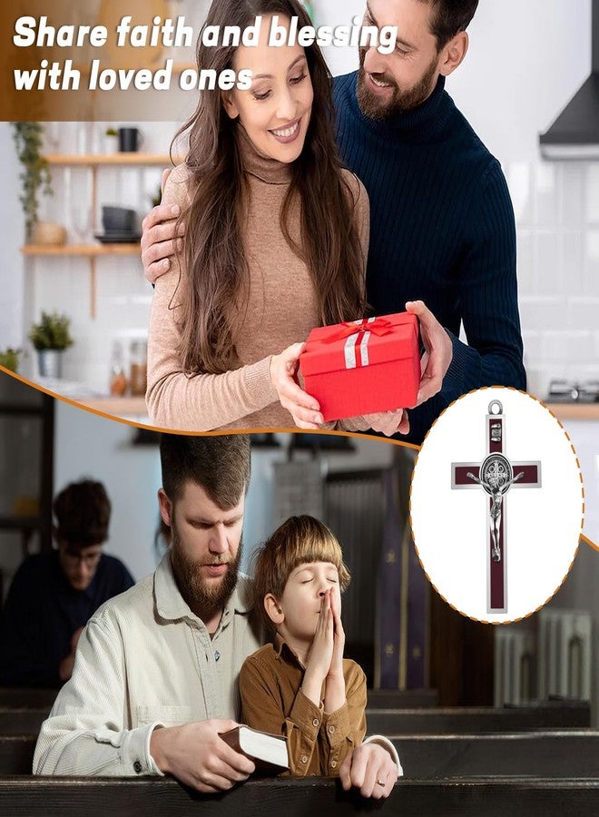 صليب معدني بني اللون مطلي بالمينا من XIPENGKEJI، صليب مسيحي للجدار، ديكور منزلي ملهم للمسيح، صليب يسوع للجدار، ديكور فني ليسوع، هدايا مسيحية - 5 بوصة × 2.9 بوصة - Image 5